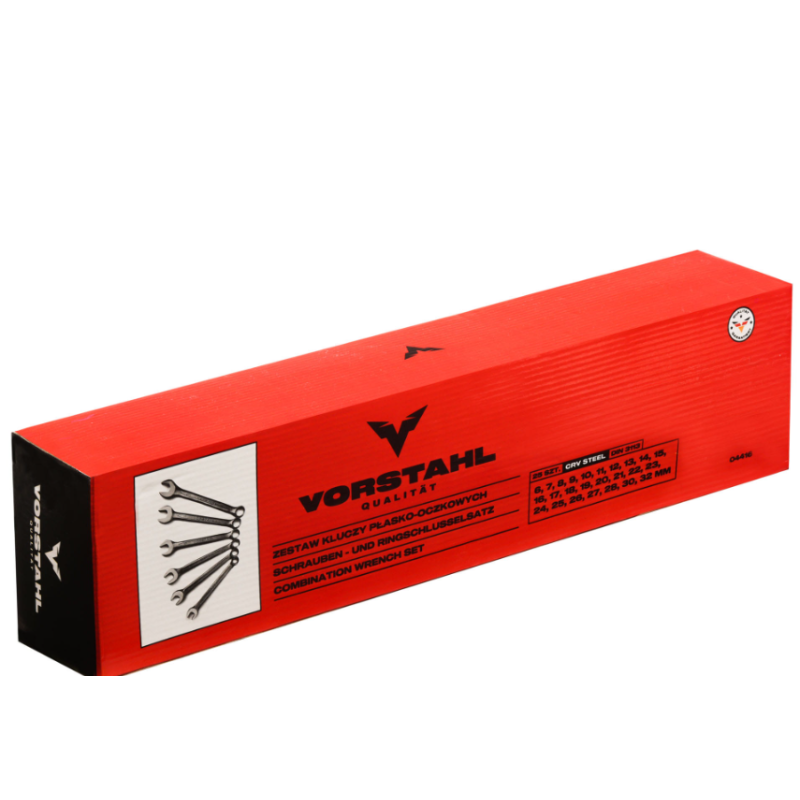 VORSTAHL ZESTAW KLUCZY PŁASKO-OCZKOWYCH CRV STEEL QUALITAT 6-32MM 25SZT 04416