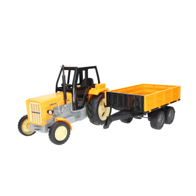 Zabawkowy Traktor Ursus C-360 żółty z przyczepą dla dzieci Double Eagle
